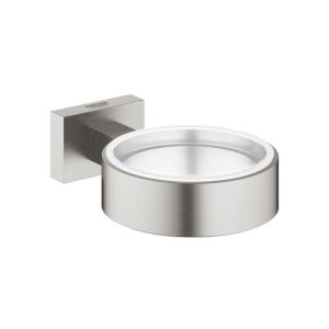 Grohe Essentials Cube Glass/Soap Dish Holder - Supersteel (40508DC1) - main image 1