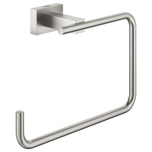 Grohe Essentials Cube Towel Ring - Supersteel (40510DC1) - main image 1