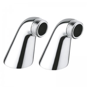 Grohe bath shower pillar unions chrome 180mm centres - pair (18121000) - main image 1