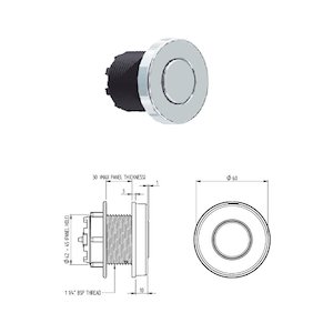 Grohe round single air push button - chrome (38819000) - main image 1