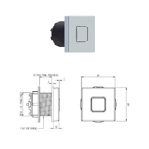Grohe square single air push button - chrome (38820000) - main image 1