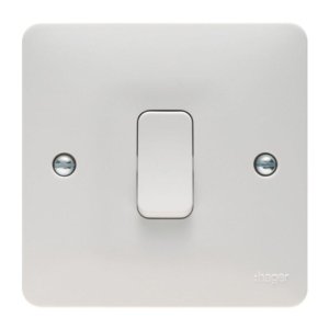 Hager 1 Gang 2 Way Light Switch - White (WMPS12) - main image 1