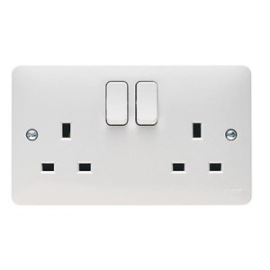 Hager Double Socket - White (WMSS82) - main image 1