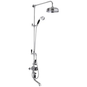 Hudson Reed Black Topaz Triple Exposed Shower Mixer Valve and Spout (BTSVT103) - main image 1