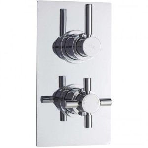 Hudson Reed Twin Thermostatic Mixer Shower Valve Only With Diverter - Chrome (A3007) - main image 1