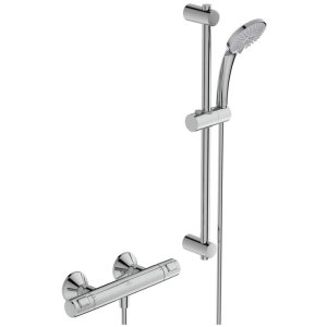 Ideal Standard  Ceratherm T25 exposed thermostatic shower mixer pack with idealrain S3 3 function ø (A7205AA) - main image 1