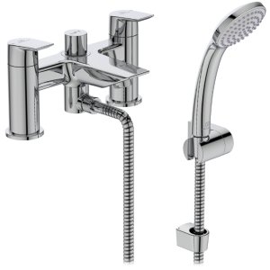 Ideal Standard Tesi two hole dual control bath shower mixer with shower set (A6591AA) - main image 1
