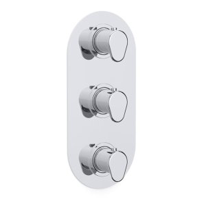 Inta Enzo Concealed 3 Handle Dual Outlet Thermostatic Mixer Shower Valve Only - Chrome (EN70010CP) - main image 1