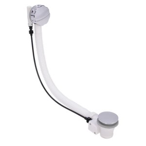 Inventive Creations Bath Pop Up Waste Mushroom Type Plug Metal Overflow Cover Stainless Steel (BPUW2) - main image 1