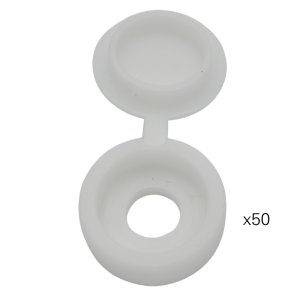 Inventive Creations M5 Size Fold Over Screw Cover Caps - White - Pack of 50 (WCAP-M5) - main image 1