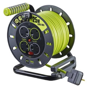 Masterplug 4 Gang 25m Cable Reel With Safety Thermal Cut Out and Reset (OMU25134SL-PX/EC) - main image 1