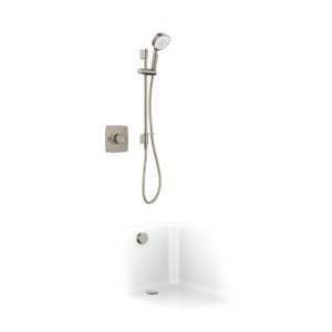 Mira Evoco Dual Outlet Thermostatic Mixer Shower & Bath Fill (With HydroGlo) - Brushed Nickel (1.1967.008) - main image 1