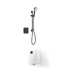 Mira Evoco Dual Outlet Thermostatic Mixer Shower & Bath Fill (With HydroGlo) - Matt Black (1.1967.007) - main image 1