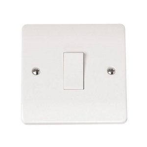 Mode 1 Gang 2 Way Plate Switch - White (CMA011) - main image 1