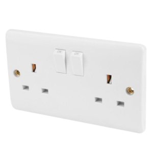 Mode 13A 2 Gang DP Switched Socket - White (CMA036) - main image 1