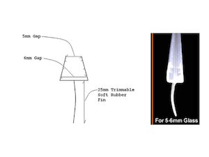 NSS Shower Screen Seal Blade 800mm long to suit 5-6mm thick glass (Seal B) - main image 1