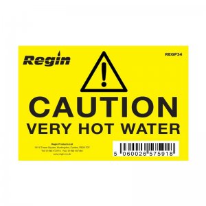 Regin 'Caution - Very Hot Water' stickers (pack of 8) (REGP34) - main image 1