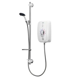 Triton Omnicare Design Thermostatic Electric Shower With Grab Riser Rail and Digital Waste 8.5kW - W (TEOMNDDG81) - main image 1