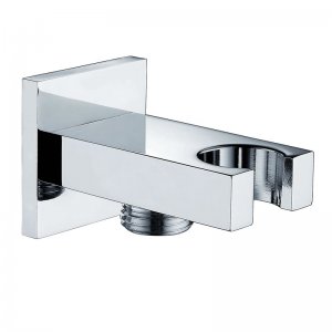 Triton square edge integrated wall outlet and holder- chrome (TSHHWOSQCHR) - main image 1
