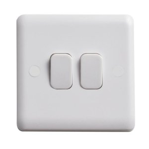 Vimark Curve 10A 2 Gang 2 Way Plate Switch (VC1204) - main image 1