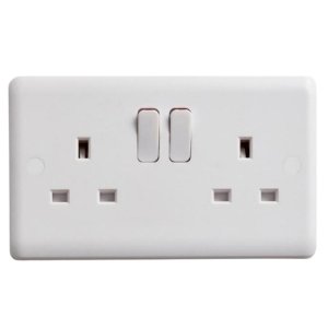 Vimark Curve 13A 2 Gang Double Socket - White (VC1209S) - main image 1