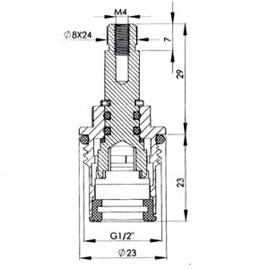 1/2" tap mechanism ceramic disc hot/cold - pair (CC10) - main image 2