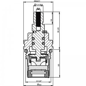 1/2" tap mechanism ceramic disc hot/cold - pair (CC14) - main image 2