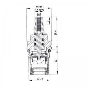 1/2" tap mechanism ceramic disc hot/cold - pair (CC9) - main image 2