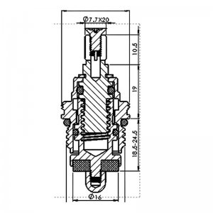 1/2" tap mechanism rubber screwdown hot/cold - single (RC1) - main image 2