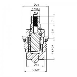 1/2" tap mechanism rubber screwdown hot/cold - single (RC3) - main image 2