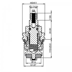 1/2" tap mechanism rubber screwdown hot/cold - single (RC4) - main image 2