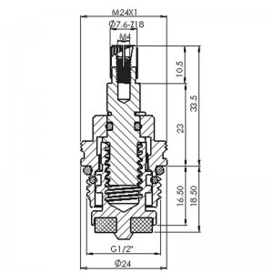 1/2" tap mechanism rubber screwdown hot/cold - single (RC6) - main image 2