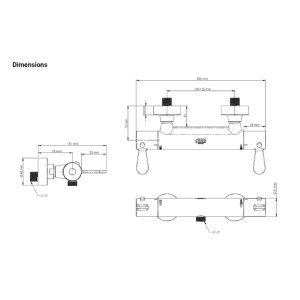 AKW Arka Thermostatic Bar Mixer Shower - Chrome (25420CH) - main image 2