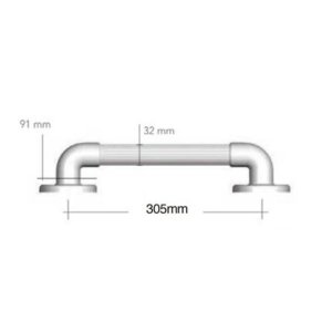 AKW Heavy Duty Fluted White Grab Rail - 300mm (01900WH) - main image 2