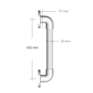 AKW Large Plastic Fluted Blue Grab Rail - 450mm (01410BU) - main image 2