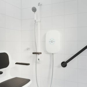 AKW SmartCare Plus Electric Shower 9.5kw - White/Silver (29011WH) - main image 2