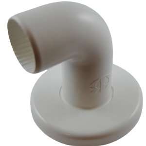 AKW shower riser rail elbow end 90° and cover plate - white (01461) - main image 2