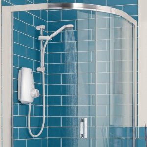 Aqualisa Aquastream power shower - white (813.40.20) - main image 2