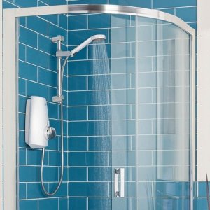 Aqualisa Aquastream Power Shower - white/chrome (813.40.21) - main image 2