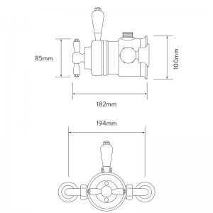 Aqualisa Aquatique exposed thermostatic mixer valve - chrome (500.10.01) - main image 2