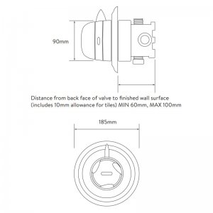 Aqualisa Aquavalve 609 concealed thermostatic mixer shower valve - white (C609.20T) - main image 2