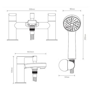 Aqualisa Central Bath Shower Mixer Tap - Chrome (CT.BSMT.CH) - main image 2