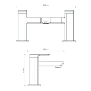 Aqualisa Downtown Deck Mounted Bath Filler - Chrome (DT.DBF.CH) - main image 2