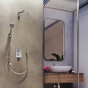 Aqualisa Dream Round Thermostatic Mixer Shower with Adjustable and Wall Fixed Heads - Chrome (DRMDCV2.ADFW.RND) - main image 2