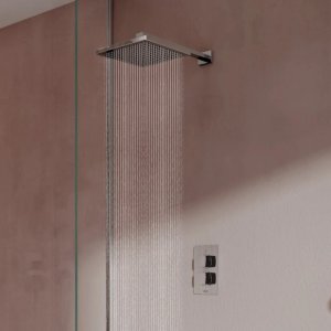 Aqualisa Dream Square Thermostatic Mixer Shower with Wall Fixed Head - Chrome (DRMDCV1.FW.SQR) - main image 2