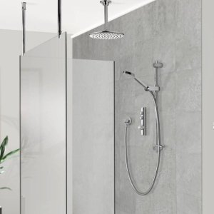 Aqualisa iSystem concealed digital shower with adj and wall fixed shower heads - gravity pumped (ISD.A2.BV.DVFW.21) - main image 2