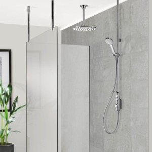 Aqualisa iSystem exposed digital shower with adj & ceiling fixed shower heads - gravity pumped (ISD.A2.EV.DVFC.21) - main image 2