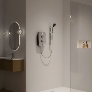 Aqualisa Lumi + Electric Shower 10.5kW - Mirrored Chrome (LMEP10501) - main image 2