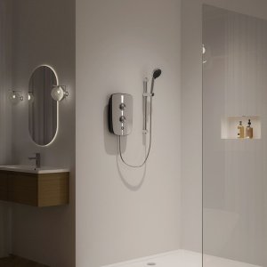Aqualisa Lumi + Electric Shower 8.5kW - Mirrored Chrome (LMEP8501) - main image 2