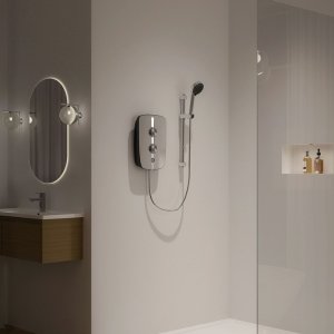 Aqualisa Lumi + Electric Shower 9.5kW - Mirrored Chrome (LMEP9501) - main image 2